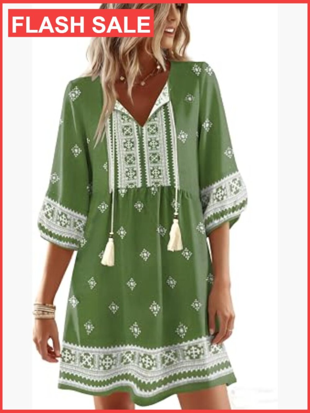 Boho Floral Maxi Dress with V-Neck & Tie Front - Summer Casual Plus Size